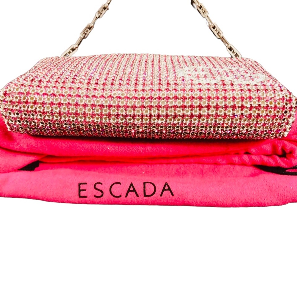 ESCADA coral pink handbag with crystals. NWOT - Picture 6 of 14